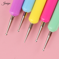 Spot marchandises multicolore acrylique poignée en plastique Double tête métal pointillage outil strass sélecteur point perceuse stylo 5 pièces ensemble
