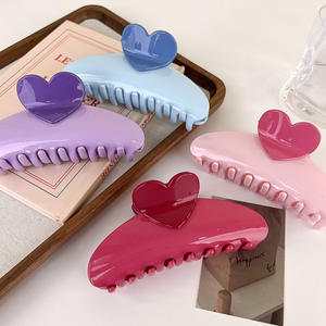 Pinces à cheveux en forme de cœur en acrylique pour la Saint-Valentin, pinces à cheveux en forme de cœur, pinces à cheveux en forme de requin, pinces à cheveux roses, accessoires pour cheveux (HA065) - Product Image 3