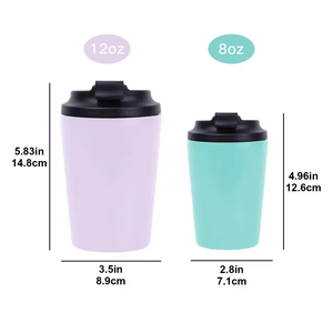 Customized High Quality 1/2 M Half Travel Million Coffee <b>Mug</b> Cups 8oz 12oz <b>Insulated</b> Stainless Steel Half Coffee <b>Mug</b> - Product Image 2