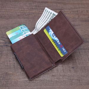 Porte-cartes K01 pour hommes, portefeuilles vintage noirs, petit porte-monnaie en cuir fin, mini portefeuilles - Product Image 5