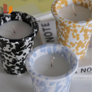 UOBOBO Vente en gros de tasses à café en céramique pour bougies, pots à bougies aromatiques pour la décoration de la maison - Product Image 2