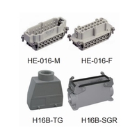 Connecteur rectangulaire robuste BNC Baymrs IP65 500V 16A 16 broches, entrée supérieure et couvercle de surface en aluminium moulé sous pression