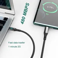 Kabel Data pengisian daya Digital 7A 100W, kabel USB Tipe C ke Tipe C UNTUK iPhone 15 Pro Max Macbook iPad Xiaomi 13 POCO