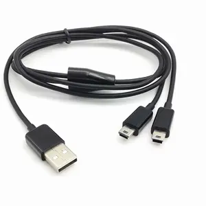 1m 3ft 2 in 1 mini usb cable Dual Mini USB Splitter Cable Power 2 Mini USB Devices At Once.