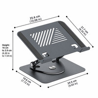 Support pour ordinateur portable SAIL TOOL, robuste, rotatif à 360°, réglable, pliable, capacité de charge de 10 kg, support pour ordinateur portable en métal, pour ordinateurs portables de bureau