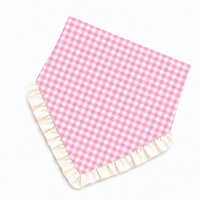 Bandana pour animaux de compagnie, foulard à carreaux pour chien, avec volant, en polyester respirant, accessoires pour animaux de compagnie, personnalisable OEM pour chiens de petite et moyenne taille, toutes saisons