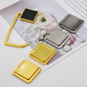 High Quality Factory Wholesale Rhinestones Rose Gold Bag Holder Foldable Table Purse Bag Hanger Hook.