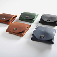 Dompet Koin Kulit Asli Mini Pendek Unisex Vintage Kustomisasi Grosir, Lapisan Atas Crazy Horse, Penutup Hasp, Dompet Sederhana