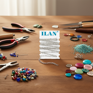 Catena in metallo ILAN 1M finitura bianca per la creazione di gioielli - Product Image 3