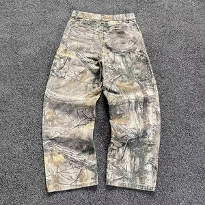 <span class=keywords><strong>Pantaloni</strong></span> Cargo <span class=keywords><strong>Mimetici</strong></span> Vintage Personalizzati in Cotone Realtree Camo a Doppio Ginocchio con Motivo Dritto Stile Hip Hop da Uomo - Product Image 4