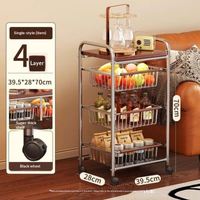 Chariot de rangement multifonctionnel à 4 niveaux en double maille, étanche, pour cuisine et épices – Offre Spéciale
