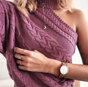 Fabricant pulls pour femmes pulls à <span class=keywords><strong>col</strong></span> <span class=keywords><strong>roulé</strong></span> à manches longues sexy épaules dénudées doux style coréen <span class=keywords><strong>pull</strong></span> en tricot épais - Product Image 2