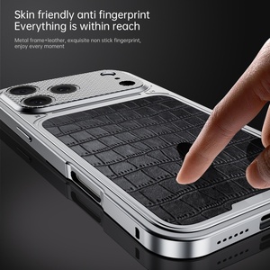 Fundas Magnéticas para Teléfono Móvil con Parte Trasera de Cuero PU, para iPhone 17 16 Pro Max, Marco de Aleación de Aluminio, Resistentes a Impactos, Gran Venta - Product Image 4