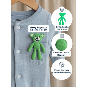 Broche de Oso de Goma 4.5x3.0 cm, PVC Suave, Impermeable, Accesorio para Ropa y Bolsas Infantiles - Product Image 4