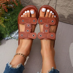 ashion New Slippers Womens Fashionable Thick Sole <b>Sandals</b>-Word With Open Toe Non-slip Women-Word Cool916 - Product Image 6