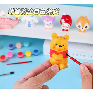 Kit de peinture miniature de poupées en plâtre DIY pour enfants, coffret d'activités artistiques - Product Image 2