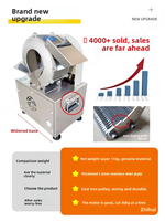 Volledig Automatische Elektrische Motor 220V 1.5KW Commerciële Multifunctionele Groente Snijder/Hakker Fruit Wortel Aardappel Snijder 1