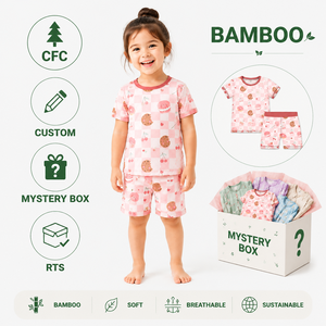 Última Promoção: Conjunto Casual Infantil de Pijama de Bambu com Manga Curta e Calça Estampada Jeans – Presente para Bebê - Product Image 3