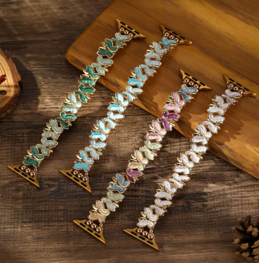 Luxury Stainless Steel Women Replacement Watch Band for Apple Watch Metal Strap 40mm 38mm 42mm for IWatch Series 8 7 6 5 4 3 2