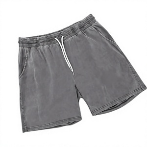 Men's Eco-Friendly Breathable Solid Gray Quick Dry Canvas Drawstring Shorts with Pockets Casual Mid Waist Polyester Short Length - Product Image 1