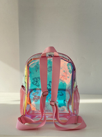 KUOBU 2025 Nouveautés Sac à Dos Scolaire Fille Tendance Dessin Animé Mignon avec Fermeture Éclair Intégrale en PVC, Compartiment Ordinateur Portable et Poignée en Sangle
