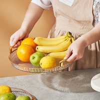 Plateaux de Service Alimentaires Ronds en Plastique Transparent pour Cérémonie, Ensemble de 3 Pièces, Assiettes à Fruits Exquises Transparentes, Plats de Ramadan