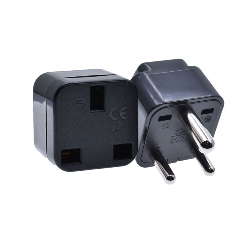 South Africa power plug travel Dubai Saudi Arabia India Pakistan electric socket adapter Type D 10A250V black color