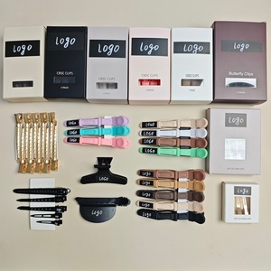 مشابك شعر على شكل تمساح بشعار مخصص، مجموعة من 4 قطع، مشابك احترافية غير منزلقة لتصفيف الشعر وتقسيمه - Product Image 6