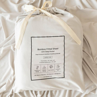 PMZW Ensemble de housse de couette 4 pièces en fibre de bambou 100% écologique 300 fils/cm² toutes saisons, literie moderne tissée pour la maison