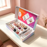 Boîte d'emballage en carton ondulé personnalisée avec logo, avec insert de séparation, pour kits de beauté et de manucure, vente en gros