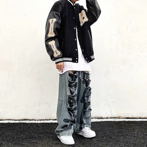 Chaqueta de Béisbol para Hombre, Estilo Casual Hip Hop, Nueva Colección Primavera-Otoño, Chaqueta Urbana Holgada, Tendencia Estudiantil - Product Image 1