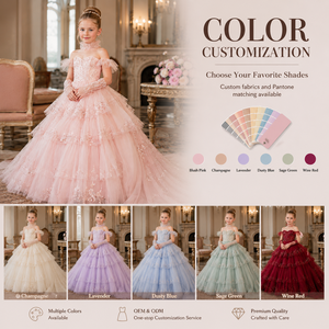 <span class=keywords><strong>Vestido</strong></span> de <span class=keywords><strong>Princesa</strong></span> Lavanda para Niñas, con Lazo en la Espalda, Personalizado, Venta al por Mayor, OEM, ODM, <span class=keywords><strong>Vestido</strong></span> de Gala, <span class=keywords><strong>Vestido</strong></span> de Fiesta - Product Image 2