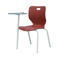 Fournisseurs de mobilier scolaire, chaise d'université, chaises d'étudiant en plastique avec tablette d'écriture