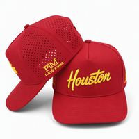 Topi Trucker Profil Tinggi Terstruktur Grosir dengan Lubang Laser Cut Bernapas, Model Snapback untuk Hadiah Promosi Bisnis