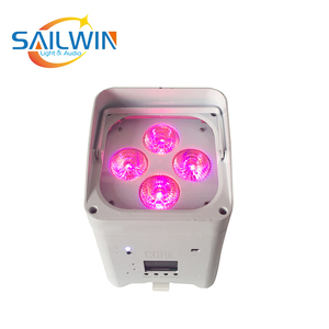 Projecteur LED sans fil DMX512 Sailwin SW-A6V4BW 4x18W RGBAW UV 6IN1 alimenté par batterie pour éclairage de scène de mariage - Product Image 4
