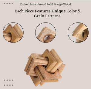 Cadena de Eslabones de Madera, Objeto Decorativo para Mesa de Centro y Estante |   Escultura de Nudo de Madera de Mango Hecha a Mano - Product Image 3