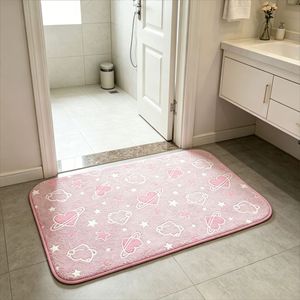 Glow In The Dark Rug Luminous <b>Non</b> <b>Slip</b> Carpet Absorbent Bathroom <b>Kitchen</b> Bedroom Door <b>Mat</b> Coral Fleece - Product Image 4