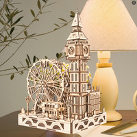 Nuevo Producto, Modelo de Ensamblaje de la Rueda Gigante del Big Ben de Londres, Rompecabezas 3D de Madera, Juguete Educativo DIY para Mayores de 14 Años