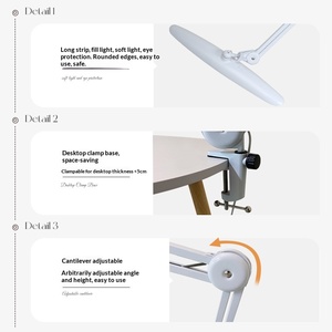 Lámpara LED de Escritorio Plegable con Clip, Diseño de Tiburón, Protección Ocular, para Uñas, Pestañas, Tatuajes y Belleza - Product Image 4
