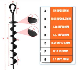 庭犬用ネクタイヘビーデューティペットスパイラルスチール製ステーク屋外キャンプ折りたたみリンググラウンドアンカーポータブル猫犬用グラウンドアンカー - Product Image 2