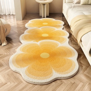 Tapis de chevet floral isolant contre le froid, antidérapant, long, pour fenêtre en baie, tapis de sol doux, tapis de zone pour chambre et salon - Product Image 3