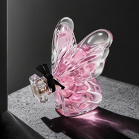 Flacon de parfum en verre de haute qualité, irrégulier, 100 ml, flacon pulvérisateur de parfum en verre transparent, flacon de parfum personnalisé avec emballage en boîte