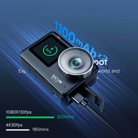 SJCAM SJ11 Active 4K 30FPS Cámara de Acción con Pantalla Dual Táctil de 2.33'', Resistente al Agua hasta 5 Metros, Giroscopio de 6 Ejes, WiFi 5G, Cámara para Vlogging