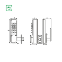 Doorplus, botón pulsador sin llave, bloqueo de código Digital, manija de seguridad de aleación de Zinc para puertas de aluminio, madera/acero, almacenamiento de datos en la nube