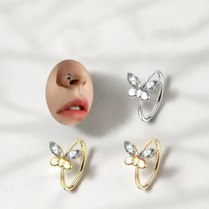 Indian <strong>Nose</strong> Piercing Butterfly <strong>Nose</strong> Hoop <strong>Ring</strong> Cartilage Tragus Earrings <strong>for</strong> <strong>Women</strong> Men Fashion Piercing Jewelry <strong>for</strong> <strong>Women</strong> - Product Image 2