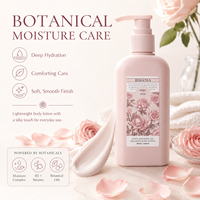 Lotion corporelle OEM ODM 250g à la rose, blanchissante, parfum longue durée, huile naturelle, soin hydratant et réparateur pour femmes, vente en gros