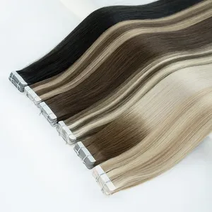 Indian Remy Wholesale 613 1 Piece Long Balayage Remy Tape Ins Extensions Raw Human Hair Extensions