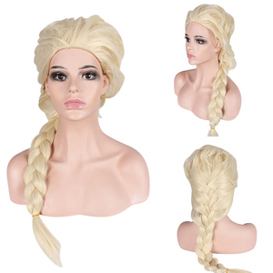 Peluca Sintética Larga Trenzada de Elsa para Adultos y Niños, Ondas Naturales, Resistente al Calor, para Cosplay, Fiesta de Frozen - Product Image 2