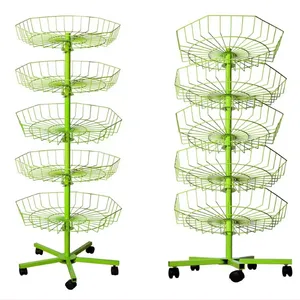 Doll Round Wire basket Spinner display rack / rotary tray display stand /Rotating rack
