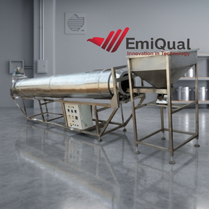 Machine de torréfaction rotative industrielle entièrement automatique EmiQual 150 KG avec moteur et chaudière 6 kW, capacité de 150 kg/h - Product Image 3